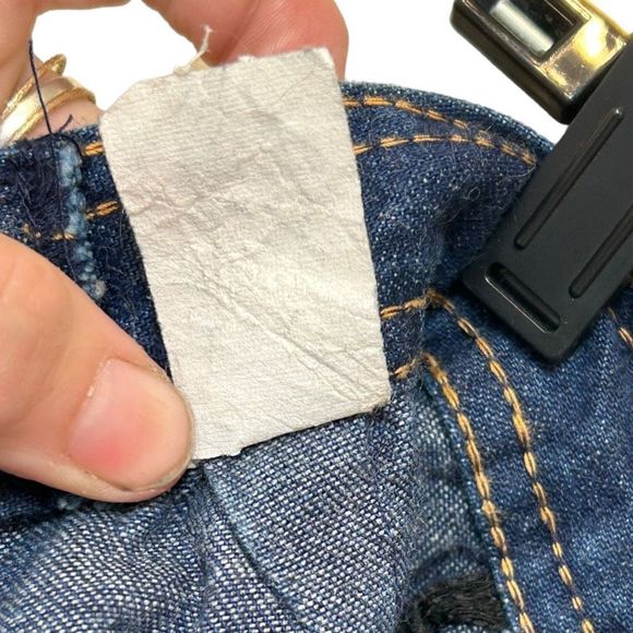 Vintage Claude Women's Back & Mid Slit Midi A-line Denim Skirt Blue Size 7/8 - Picture 7 of 16